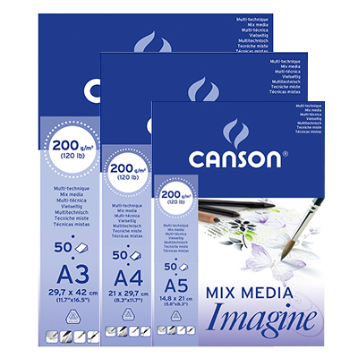 Blocs Imagine mix media blanc 200g/m2 Canson