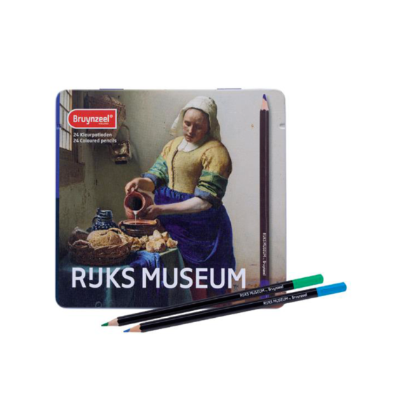 BRUYNZEEL Boîte 24 crayons de couleurs Vermeer "La laitière