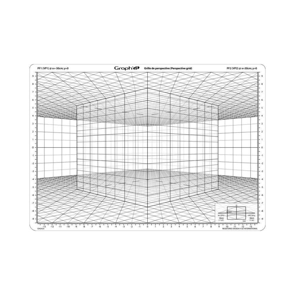 GRAPH'IT - Grille de cube en perspective oblique