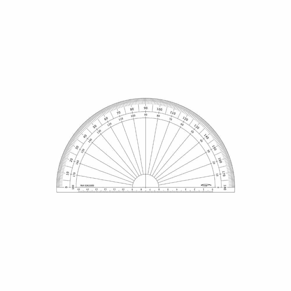 GRAPHOPLEX – Rapporteur 180° Ø 20 cm