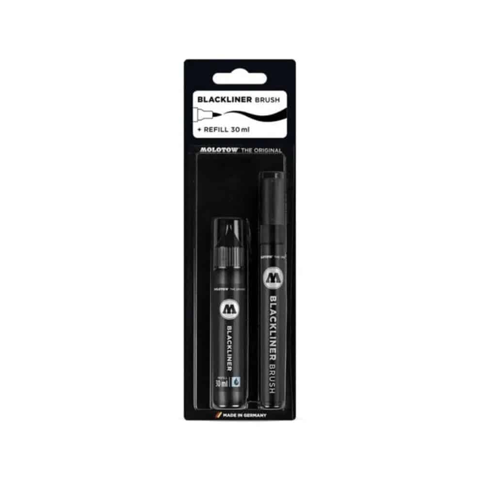 MOLOTOW - Set Blackliner pointe pinceau+recharge