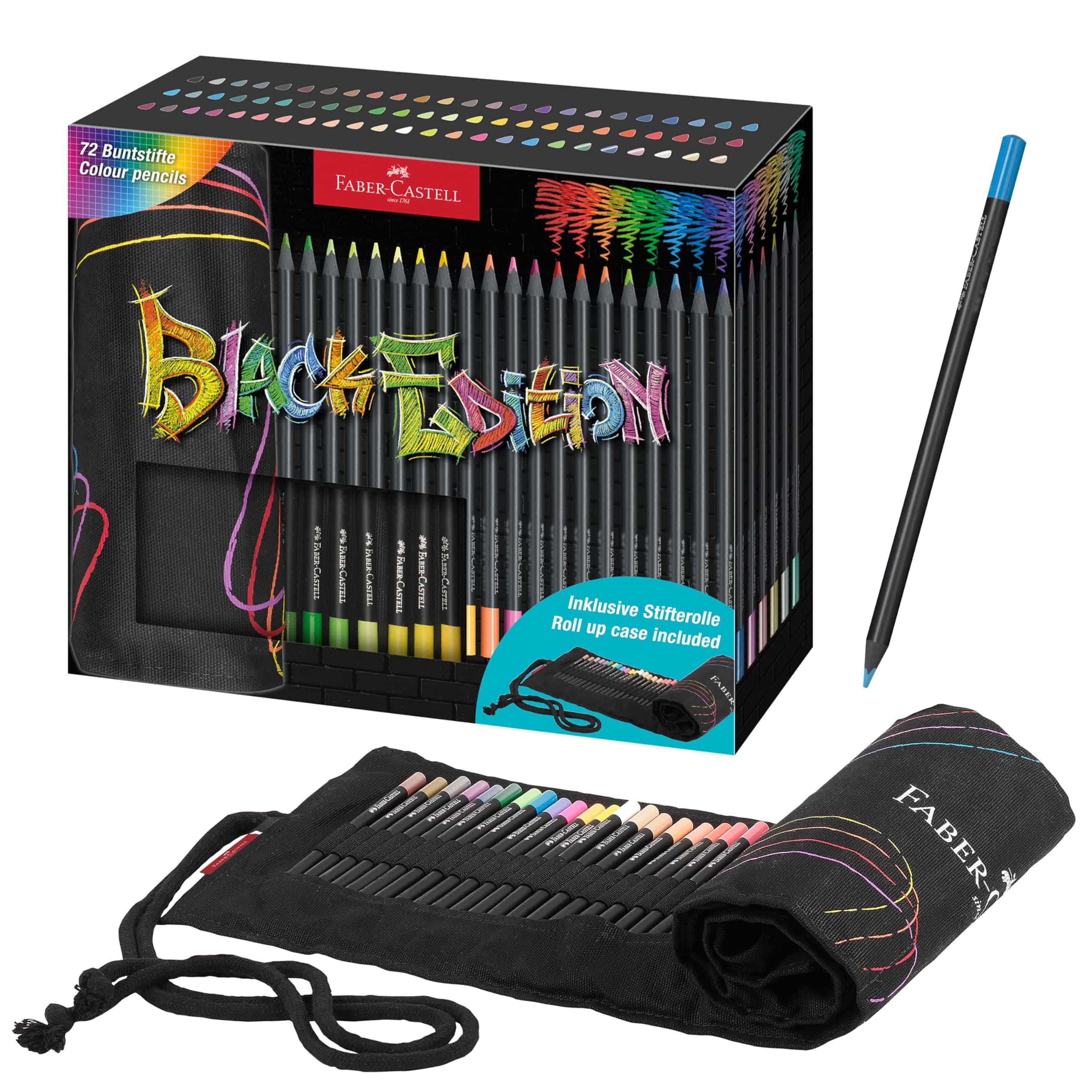FABER CASTELL – Trousse de 72 crayons de couleur Black Edition