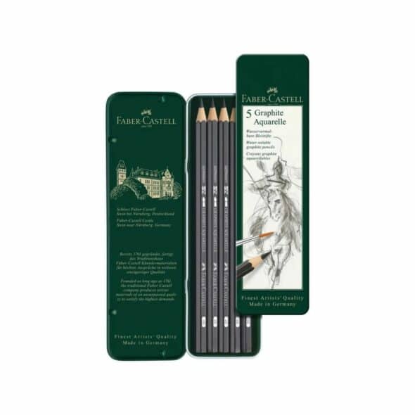 FABER CASTELL – Boîte de 5 crayons graphites aquarelle | Atelier Phuong