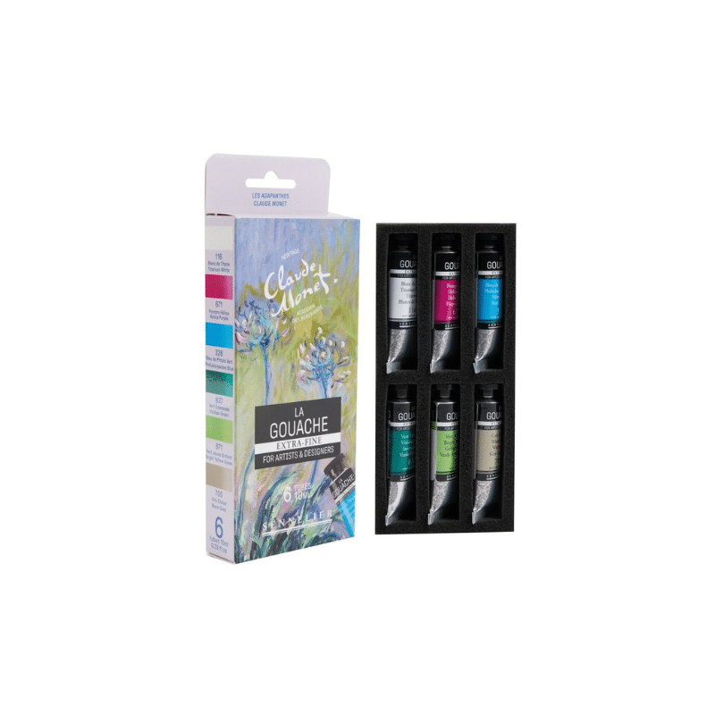 SENNELIER - Set de 6 Tubes de Gouaches Claude Monet 10ml , Les Agapanthes