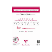 CLAIREFONTAINE – Bloc papier aquarelle grain fin Fontaine 300 g/m² A4