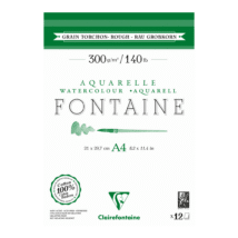 CLAIREFONTAINE – Bloc papier aquarelle grain torchon Fontaine 300 g/m² A4