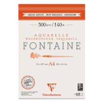 CLAIREFONTAINE – Bloc papier aquarelle grain satiné Fontaine 300 g/m²