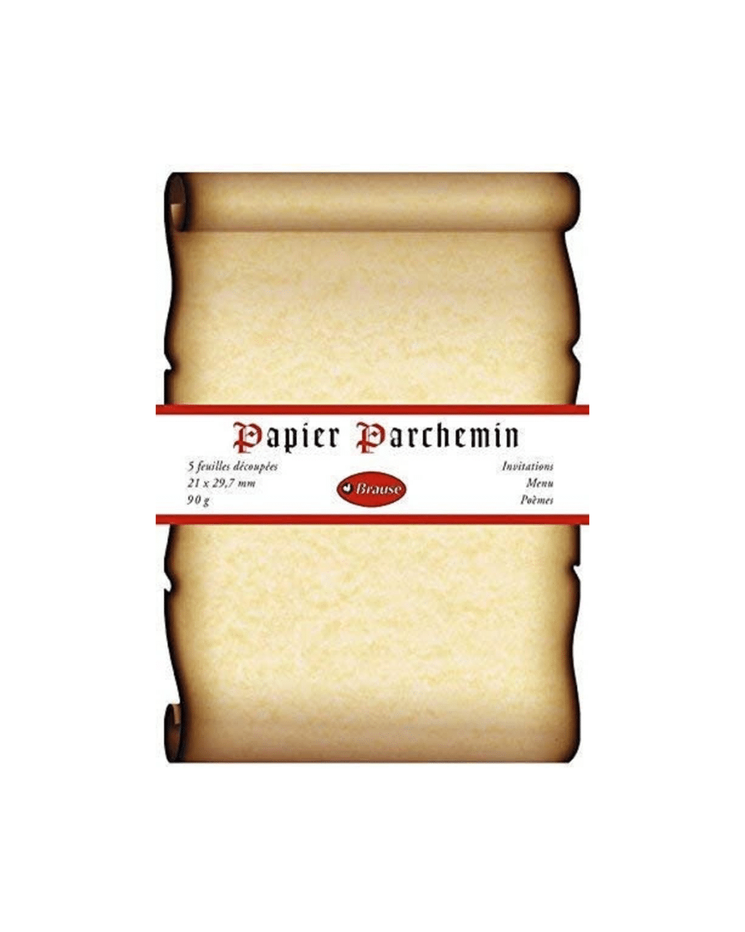 BRAUSE - Set de 5 feuilles Papier parchemin A4