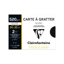 CLAIREFONTAINE - Pochette de 2 cartes à Gratter 24x32cm 520g