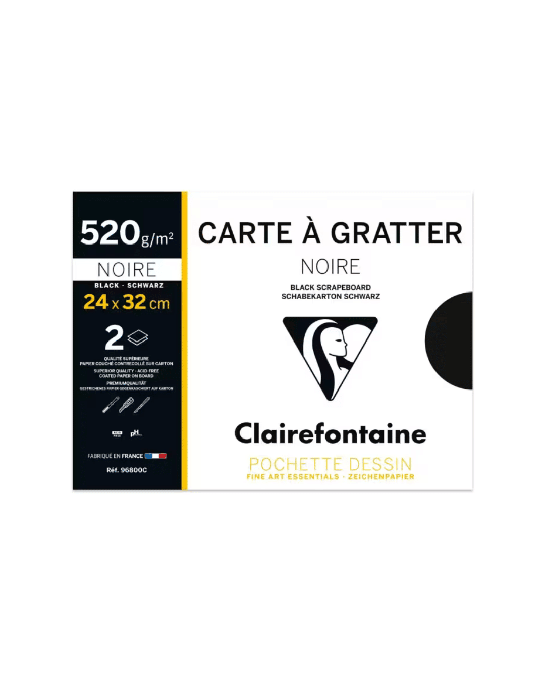 CLAIREFONTAINE - Pochette de 2 cartes à Gratter 24x32cm 520g