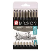 SAKURA - Set de 7 Pigma micron noirs + 1 offert