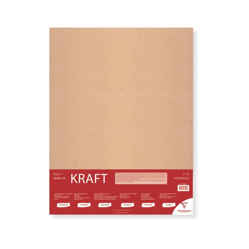CLAIREFONTAINE – Papier Kraft vergé 90 g/m² 50 × 65 cm