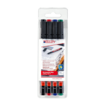 EDDING-Pochette de 4 feutres 141F permanents 0.6mm - couleurs assorties