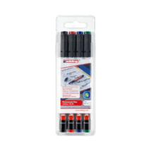 EDDING-Pochette de 4 feutres 142M permanents 1mm - couleurs assorties