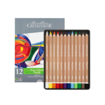 CRETACOLOR - Boîte métallique de 12 crayons de couleurs Mega